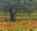 Lote 108: BENOTTI, Luciana 'PAISAJE CON ARBOL Y FLORES'