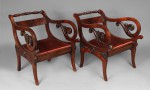 Lote 36: PAR DE ANTIGUOS SILLONES INGLESES VICTORIANOS. PAR DE ANTIGUOS SILLONES INGLESES VICTORIANOS.