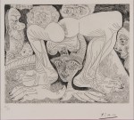 Lote 138: PICASSO, Pablo 'FEMME ACROBATE AU MAQUILLAGE PAILLETÉ ET SPECTATEURS'