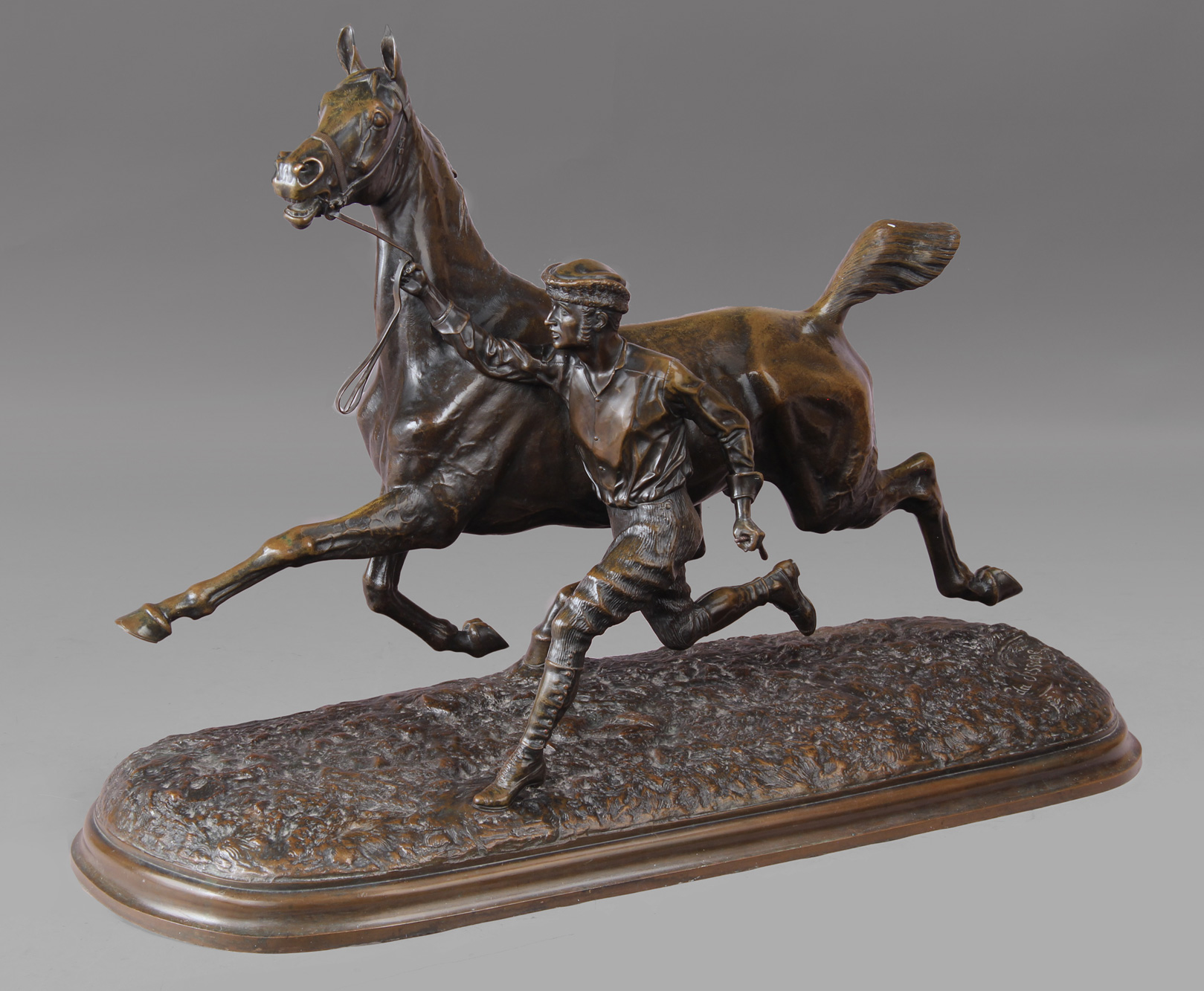 PASSAGE, Arthur Marie Gabriel Comte du 'CHEVAL A L�ENTRAINEMENT AVEC SON LAD'