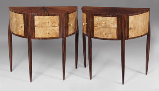 Lote 192: PAR DE COMODAS DEMILUNE ESTILO ART DECO. PAR DE COMODAS DEMILUNE ESTILO ART DECO.