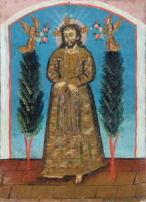 Lote 43: ANONIMO PAR DE ANTIGUAS PINTURAS COLONIALES SOBRE CHAPA. 