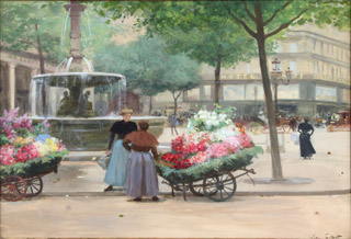 Lote 151: GILBERT, Victor 'LES MARCHANDES DE FLEURS'