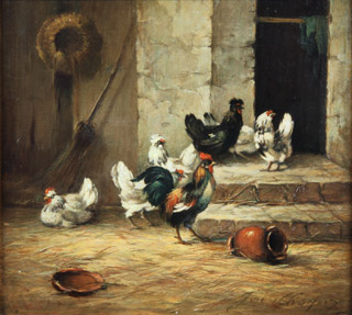 Lote 126: CHOQUET, Jules 'GALLO Y GALLINAS'