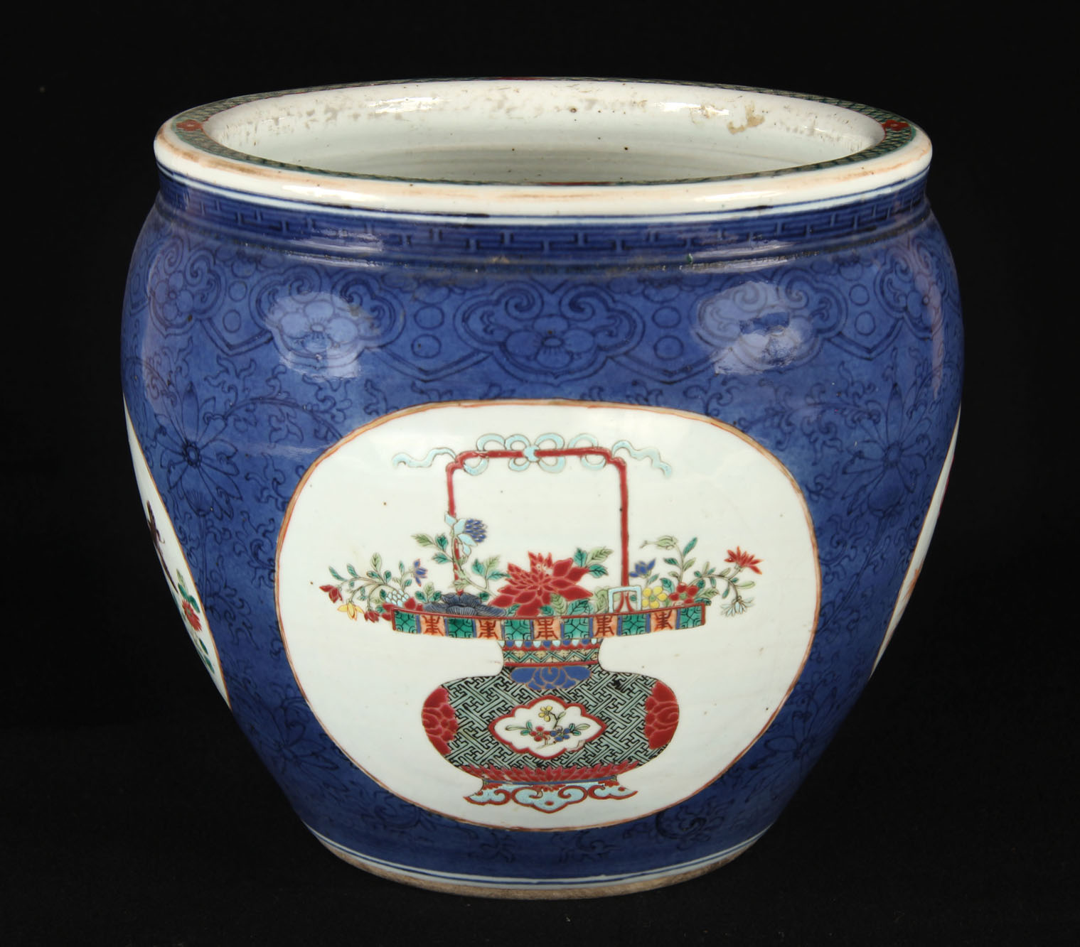  CACHE POT DE PORCELANA CHINA DECORADA.