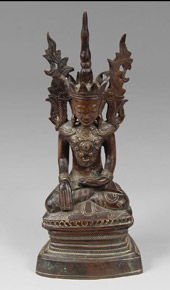 Lote 223: FIGURA CHINA DE BRONCE CON PATINA MARRON. FIGURA CHINA DE BRONCE CON PATINA MARRON.