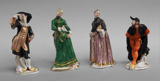 Lote 341: CUATRO FIGURAS DE PORCELANA ALEMANA DE NYMPHENBURG. CUATRO FIGURAS DE PORCELANA ALEMANA DE NYMPHENBURG.
