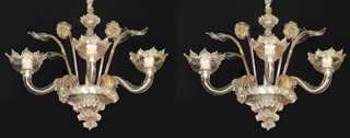 Lote 290: PAR DE APPLIQUES DE LA MANUFACTURA VENECIANA DE MURANO.  PAR DE APPLIQUES DE LA MANUFACTURA VENECIANA DE MURANO. 