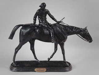 Lote 604: BONHEUR, Isidore Jules 'RACE HORSE AND JOCKEY'