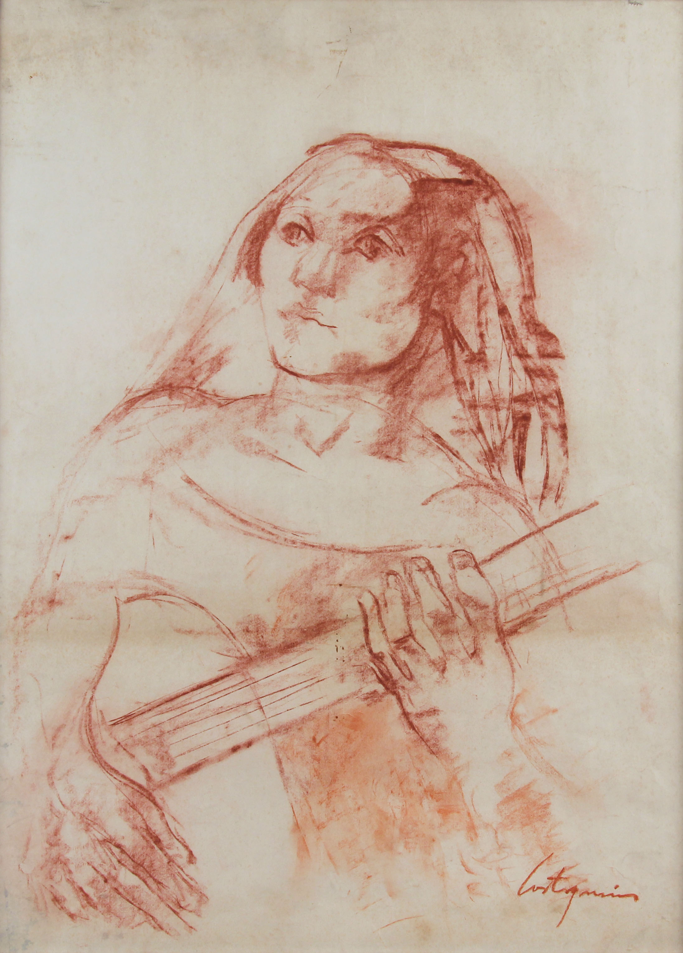 CASTAGNINO, Juan Carlos 'MUJER CON GUITARRA'.