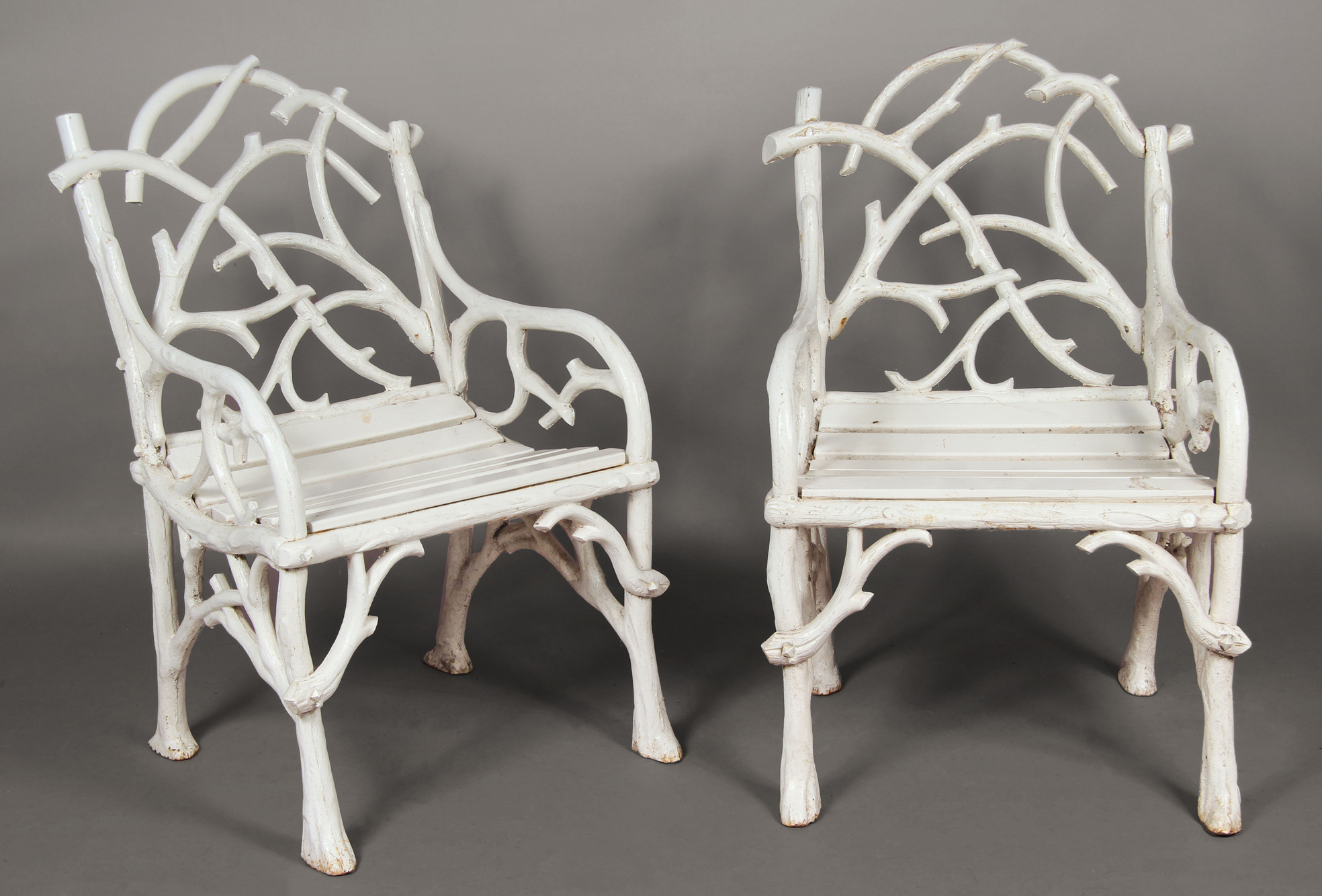  PAR DE SILLONES DE FUNDICION DE HIERRO PARA JARDIN. 