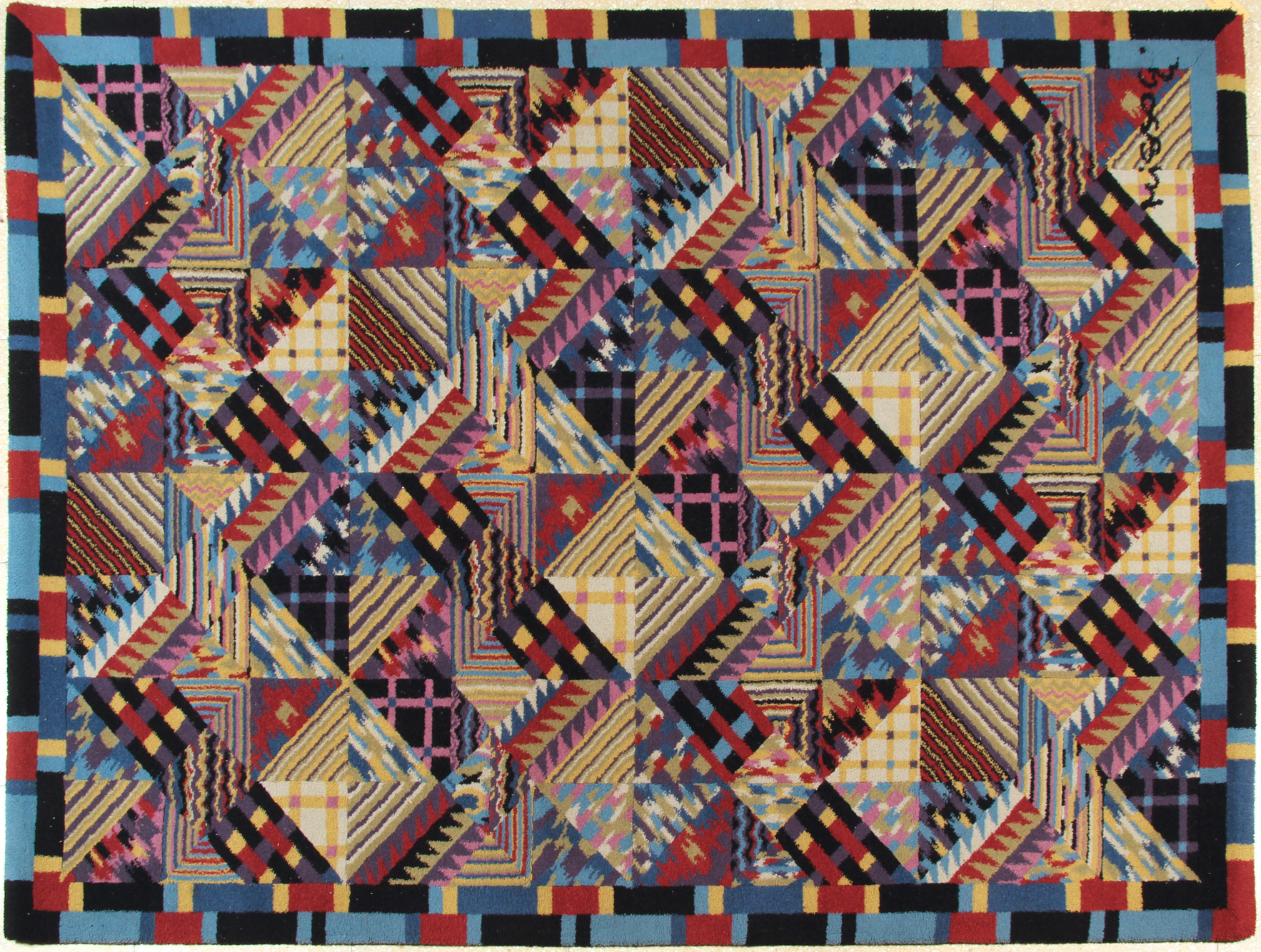  ALFOMBRA DE LANA TEJIDA A MANO DISEÑO DE MISSONI MASTERS. 