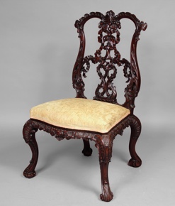 Lote 172: SILLA IRLANDESA DE ESTILO CHIPPENDALE.  SILLA IRLANDESA DE ESTILO CHIPPENDALE. 