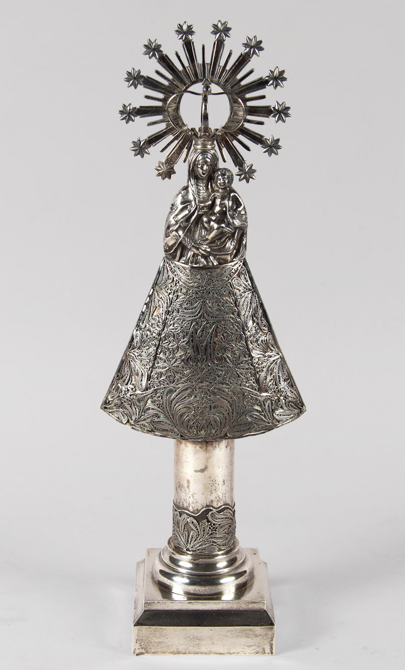  ANTIGUA IMAGEN ESPAÑOLA DE LA VIRGEN DEL PILAR.