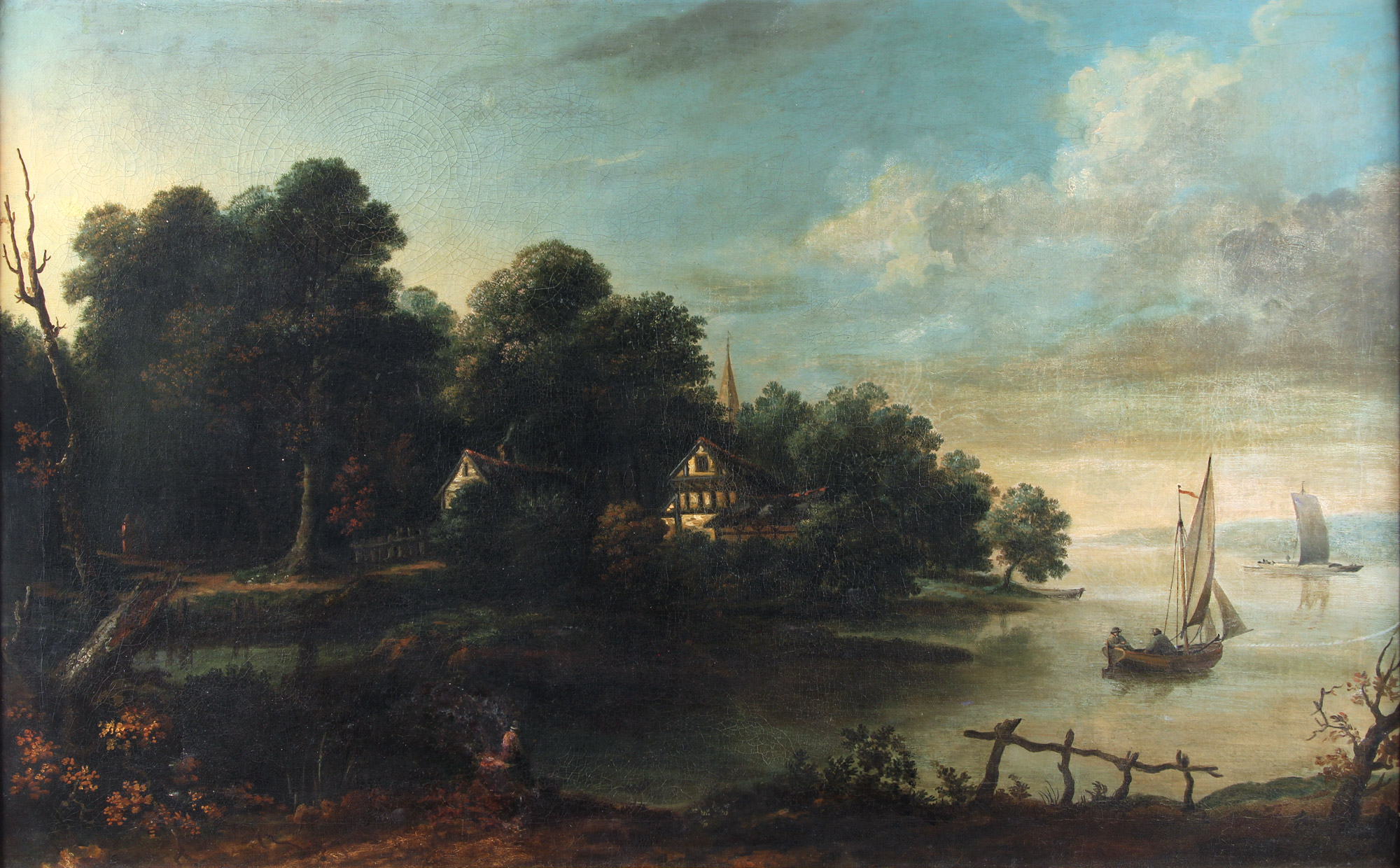 ANONIMO 'PAISAJE CON CANAL' 