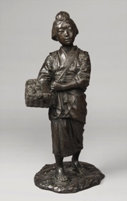 Lote 553: ESCULTURA JAPONESA CON PATINA NEGRA. ESCULTURA JAPONESA CON PATINA NEGRA.