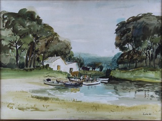 Lote 64: URIARTE, Carlos Enrique 'PAISAJE DE LA ISLA' 