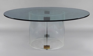 Lote 269: MESA CIRCULAR DE LINEA MODERNA PARA COMEDOR.  MESA CIRCULAR DE LINEA MODERNA PARA COMEDOR. 