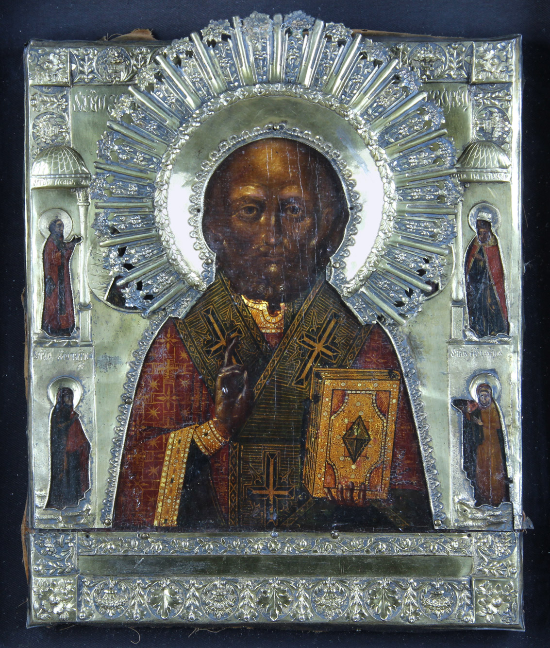  ANTIGUO ICONO RELIGIOSO RUSO DEL SIGLO XIX. 