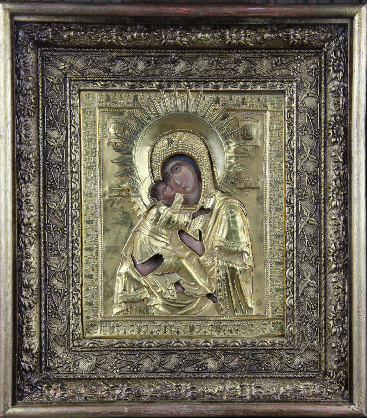  ANTIGUO ICONO RELIGIOSO RUSO DEL SIGLO XIX. 