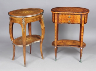 Lotes 271 y 272: 
																		PEQUEÑA MESA FRANCESA ROGNON DE ESTILO LUIS XV. 
																		PEQUEÑA MESA OVAL DE ESTILO FRANCES LUIS XV. 
