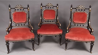 Lote 296: CINCO SILLAS FRANCESAS LOUIS PHILIPPE.  CINCO SILLAS FRANCESAS LOUIS PHILIPPE. 