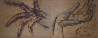 Lote 45: SPILIMBERGO, Lino Enea 'ESTUDIO DE MANOS'