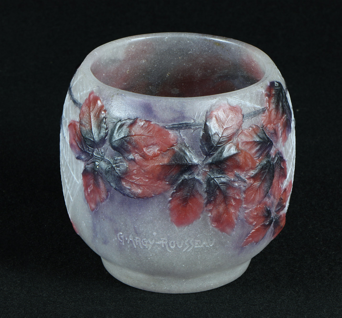  VASO FRANCES DE VIDRIO ARTISTICO FIRMADO ARGY-ROUSSEAU. 